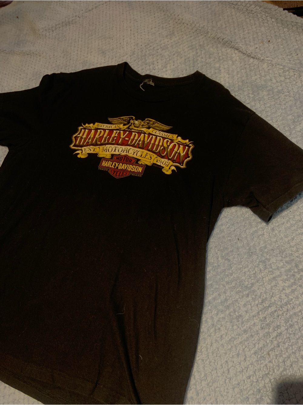 Vintage Harley-Davidson Black Tee with Red and White Naples Florida Graphic back